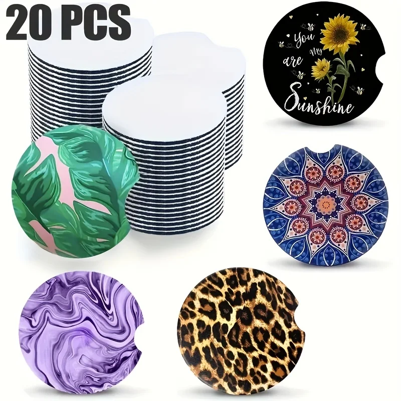 20pcs Sublimated Blank Car Coa - Coaster Sublimation Blank incelemesi ve fiyatı