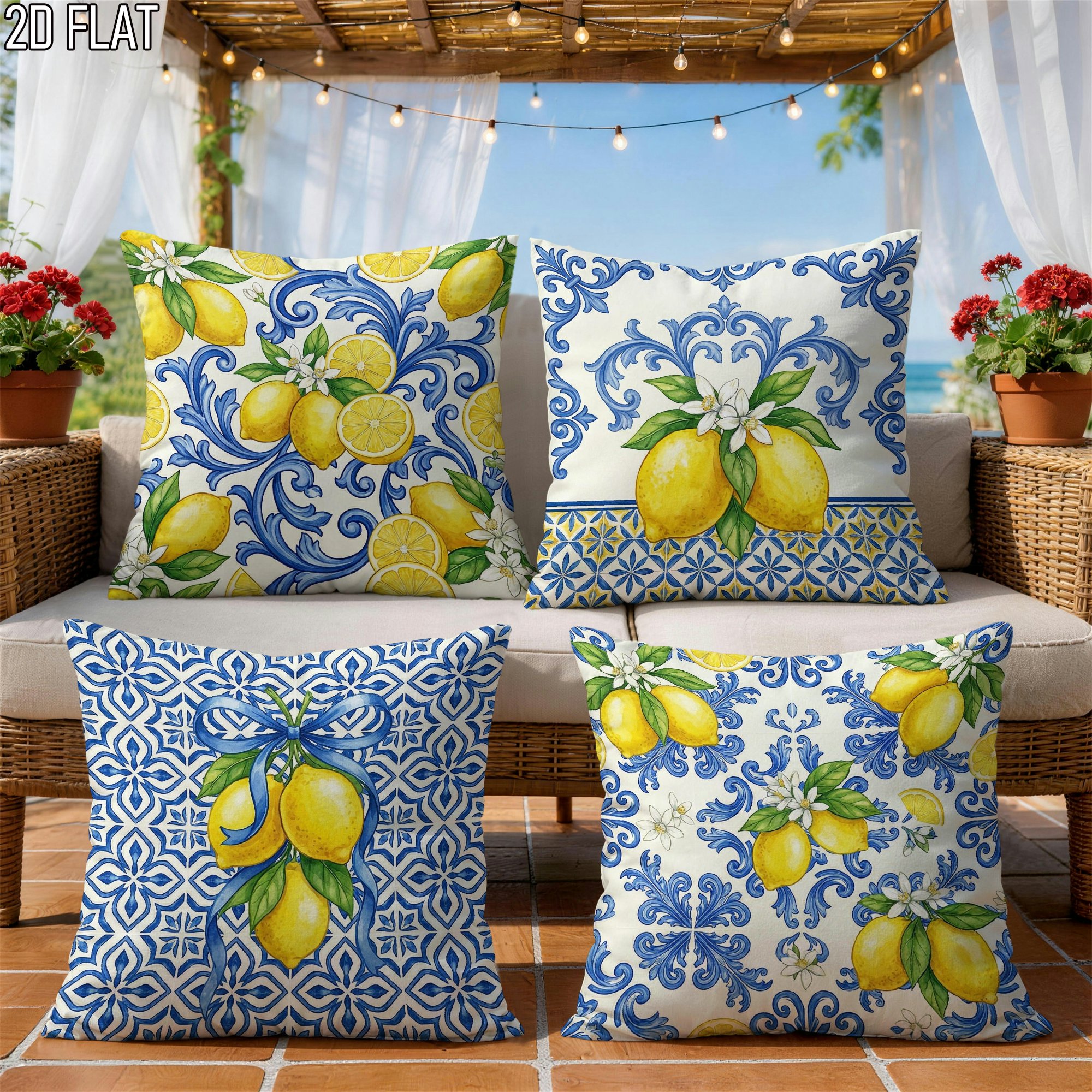 4Pcs Italian Summer Style Thro - Ceramic Tile Blank incelemesi ve fiyatı