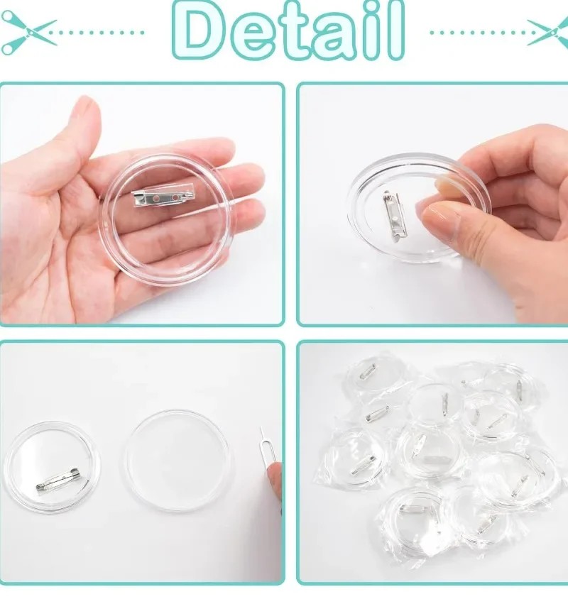 30pcs acrylic blank badge pin  - Button Badge Blank incelemesi ve fiyatı