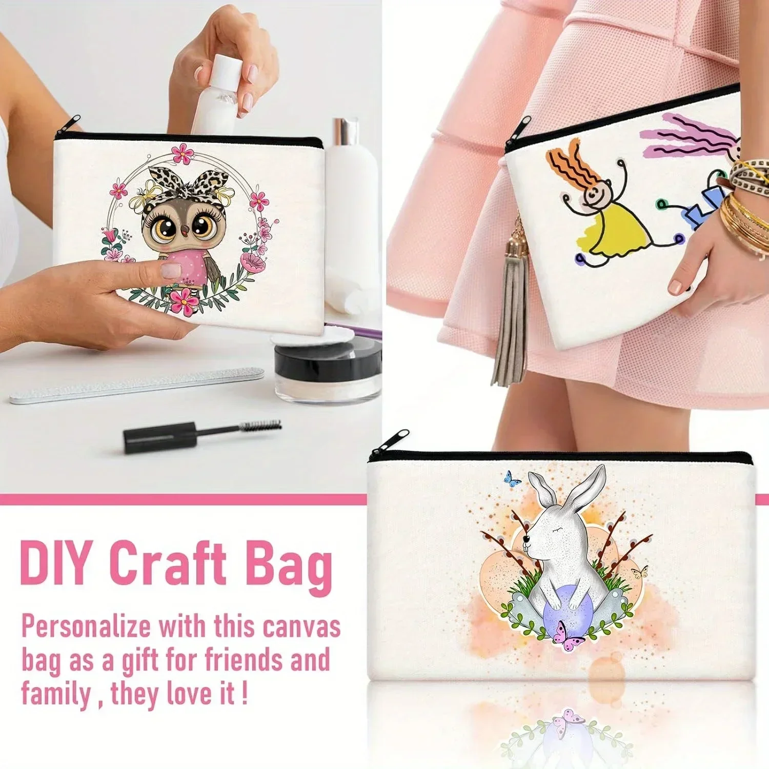 20pcs Sublimation Blank Makeup - Tote Bag Sublimation incelemesi ve fiyatı