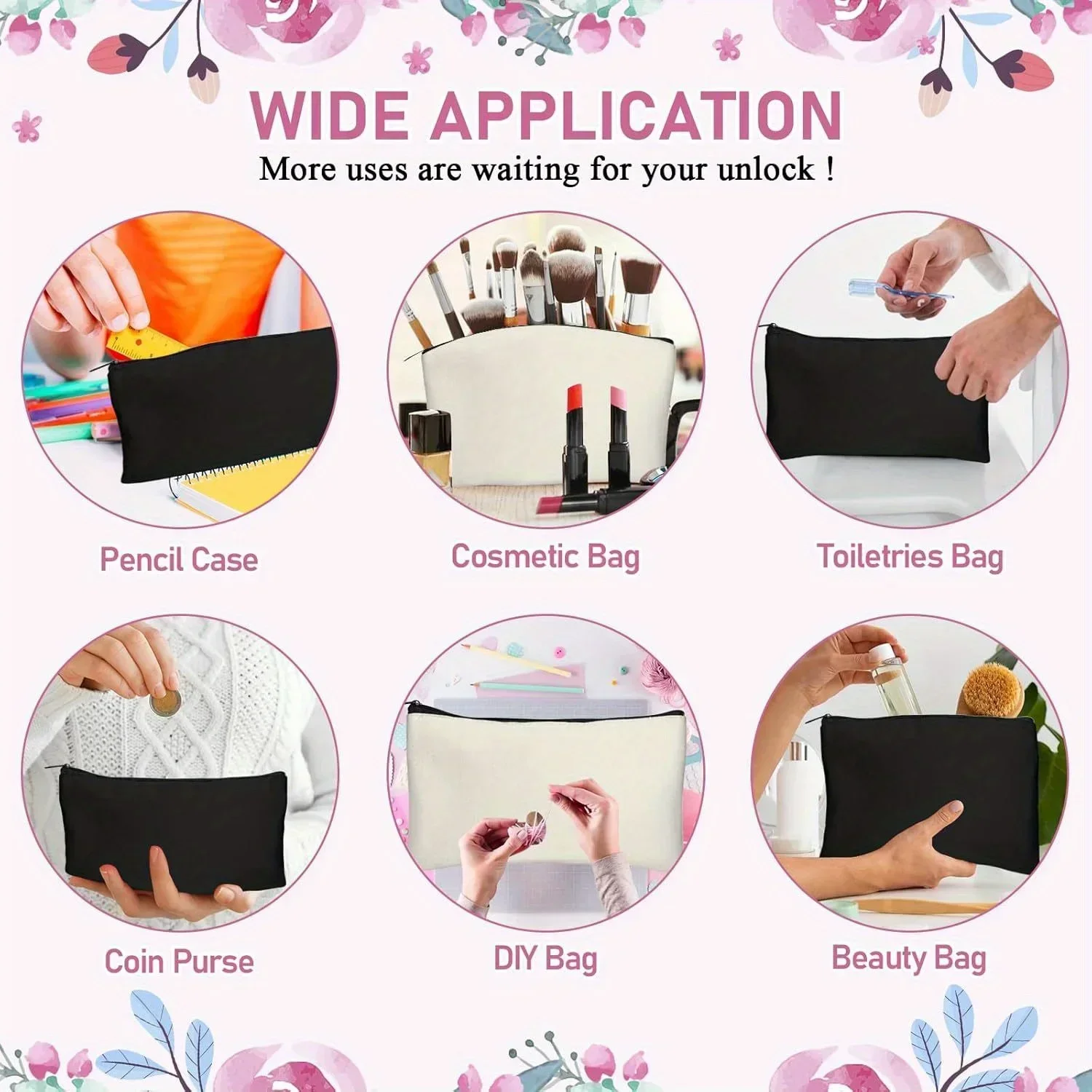 20pcs Sublimation Blank Makeup - Tote Bag Sublimation incelemesi ve fiyatı