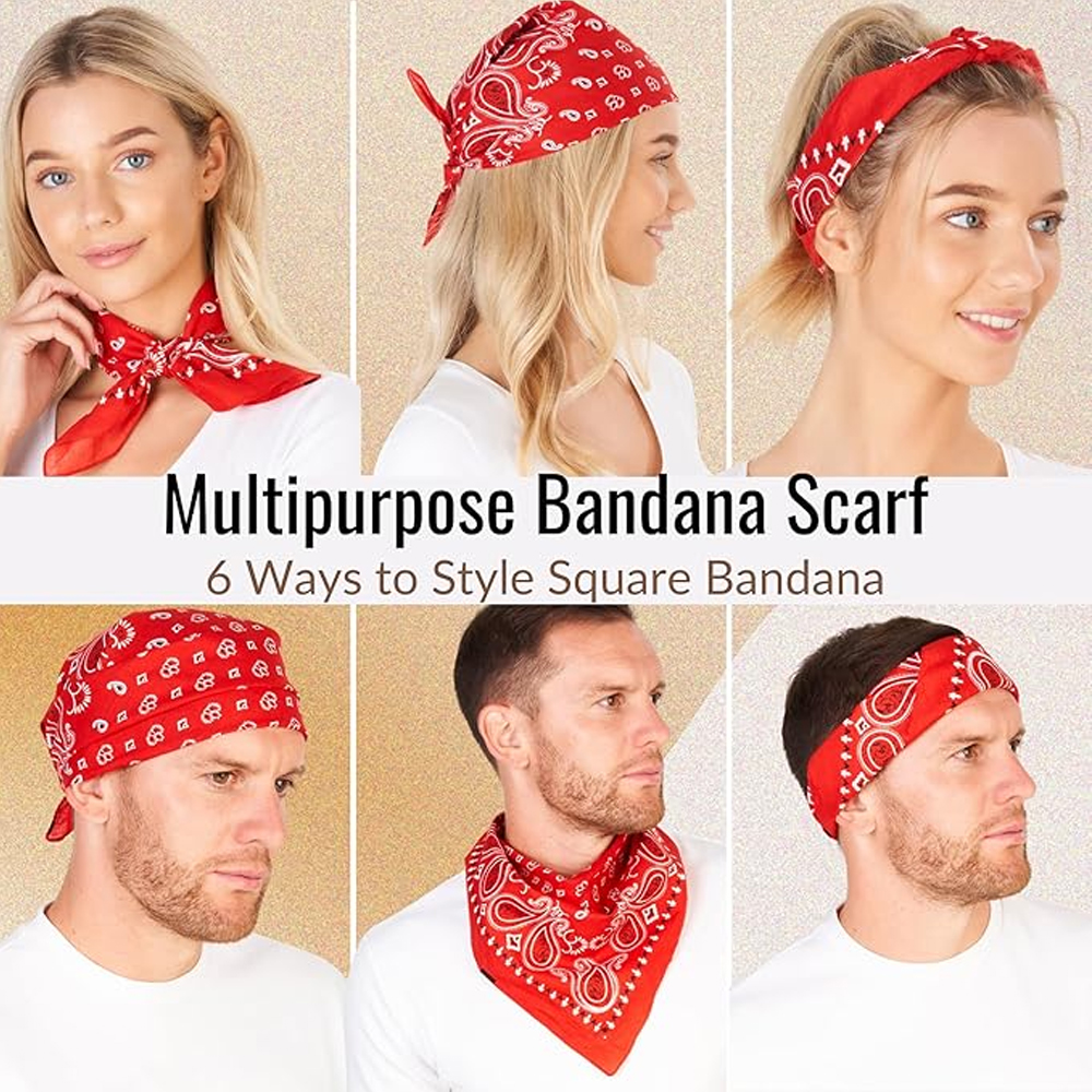 Hip Hop Cowboy Paisley Scarf L - Bandana Blank White incelemesi ve fiyatı