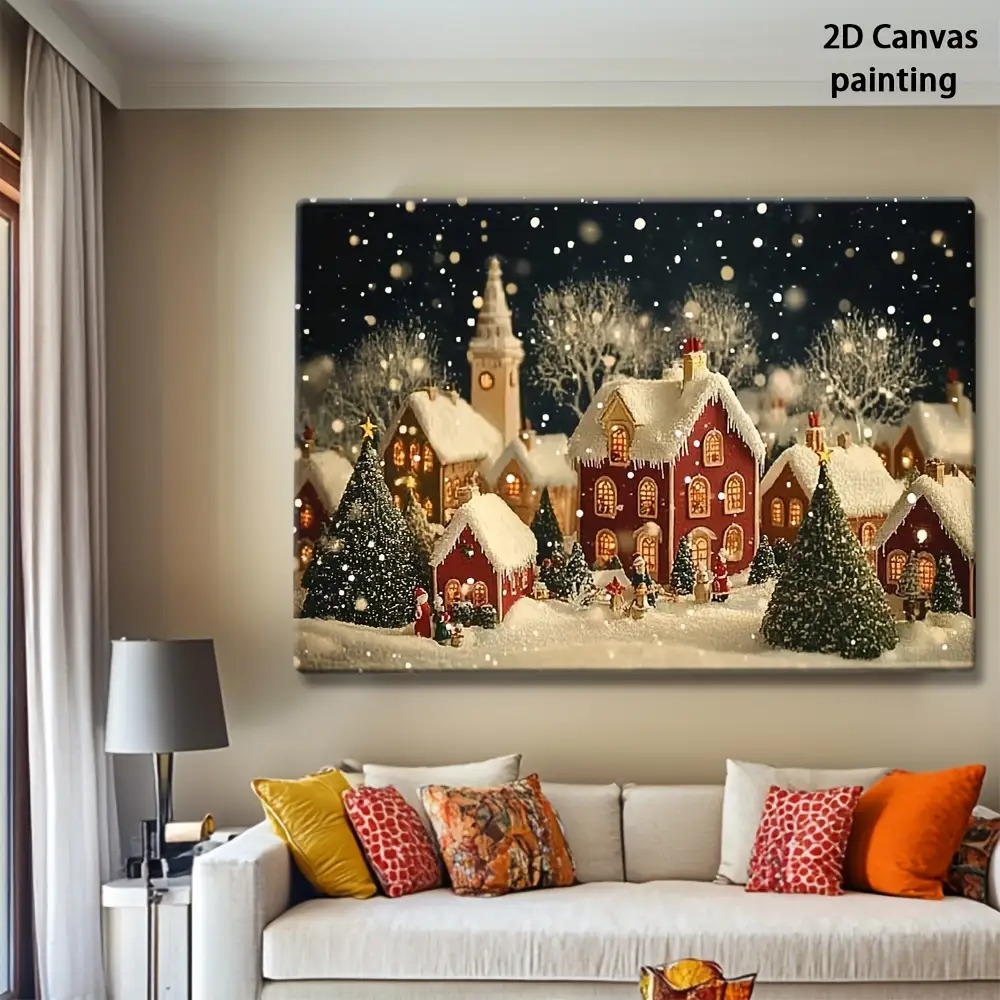 1pc 2D retro Christmas Eve and - Canvas Wrap Ready incelemesi ve fiyatı