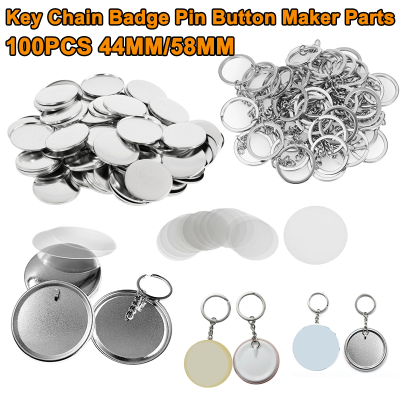 100PCS 44MM 58MM Plastic Metal - Button Badge Blank incelemesi ve fiyatı