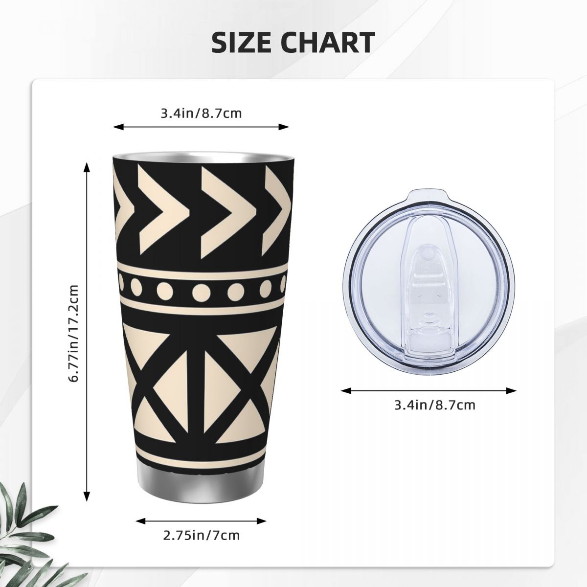 African Mud Cloth Black And Wh - Tumbler 20Oz White incelemesi ve fiyatı