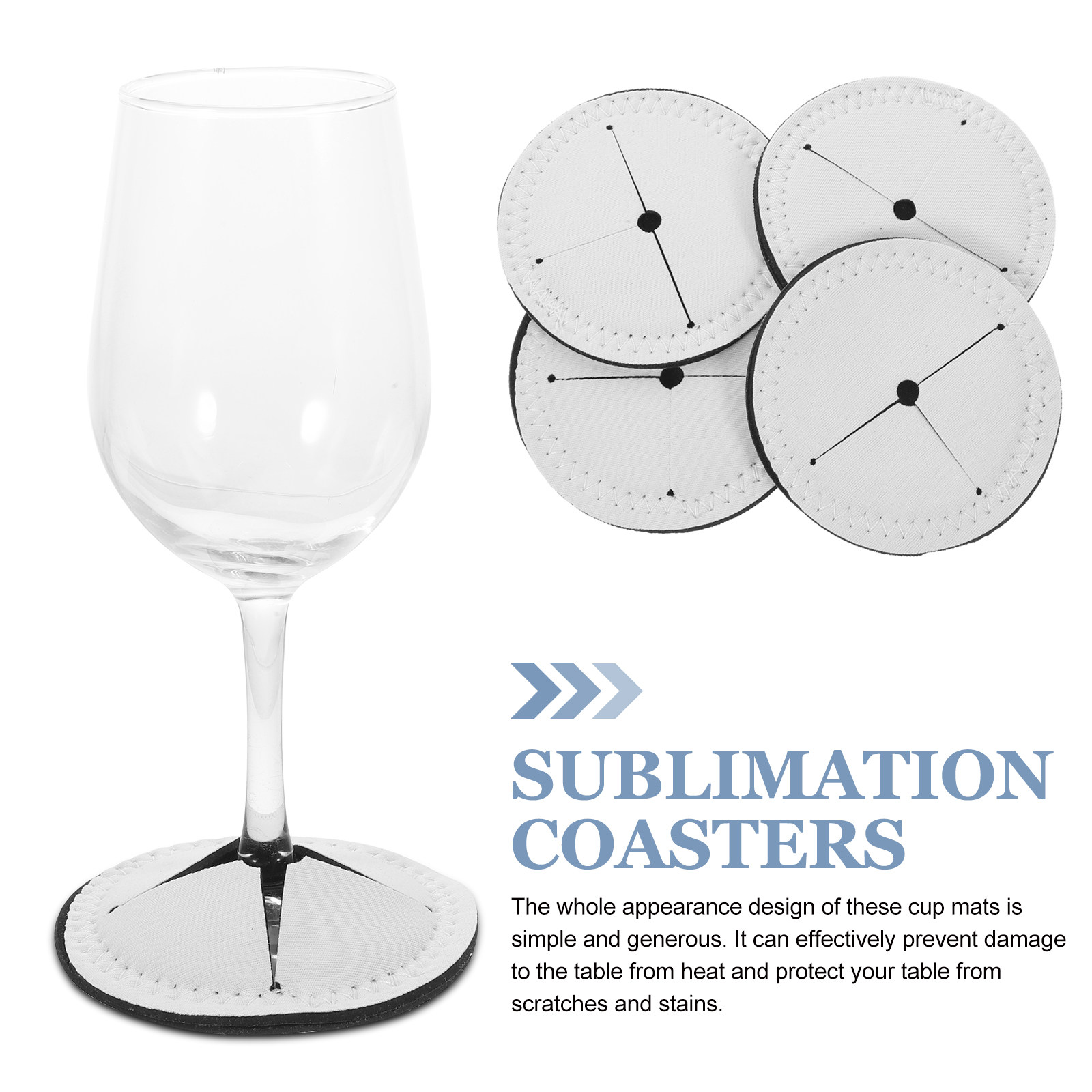 4Pcs Wine Cup Coasters Blank S - Coaster Sublimation Blank incelemesi ve fiyatı