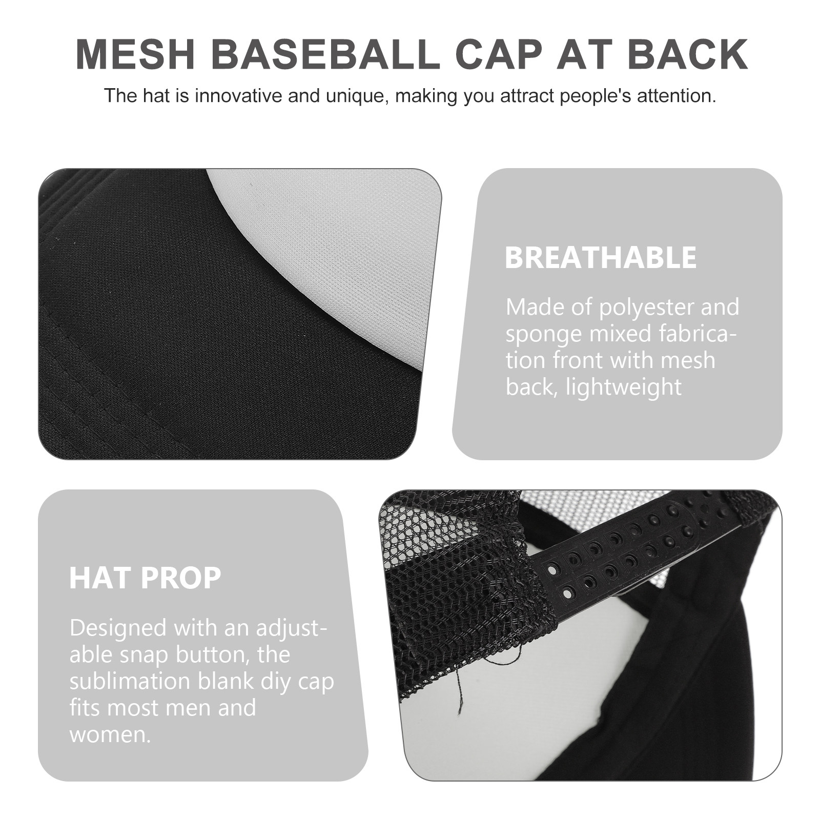 10Pcs Blank Mesh Baseball Caps - Hat Sublimation Blank incelemesi ve fiyatı
