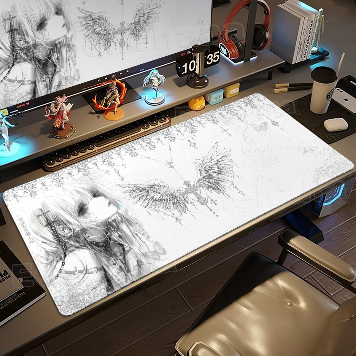 Black White Angel Mouse Pad La - Mouse Pad Blank Sublimation incelemesi ve fiyatı