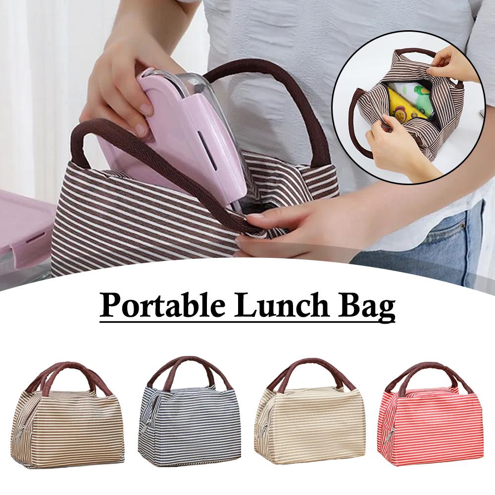 Striped Insulated Lunch Bag Po - Tote Bag Sublimation incelemesi ve fiyatı