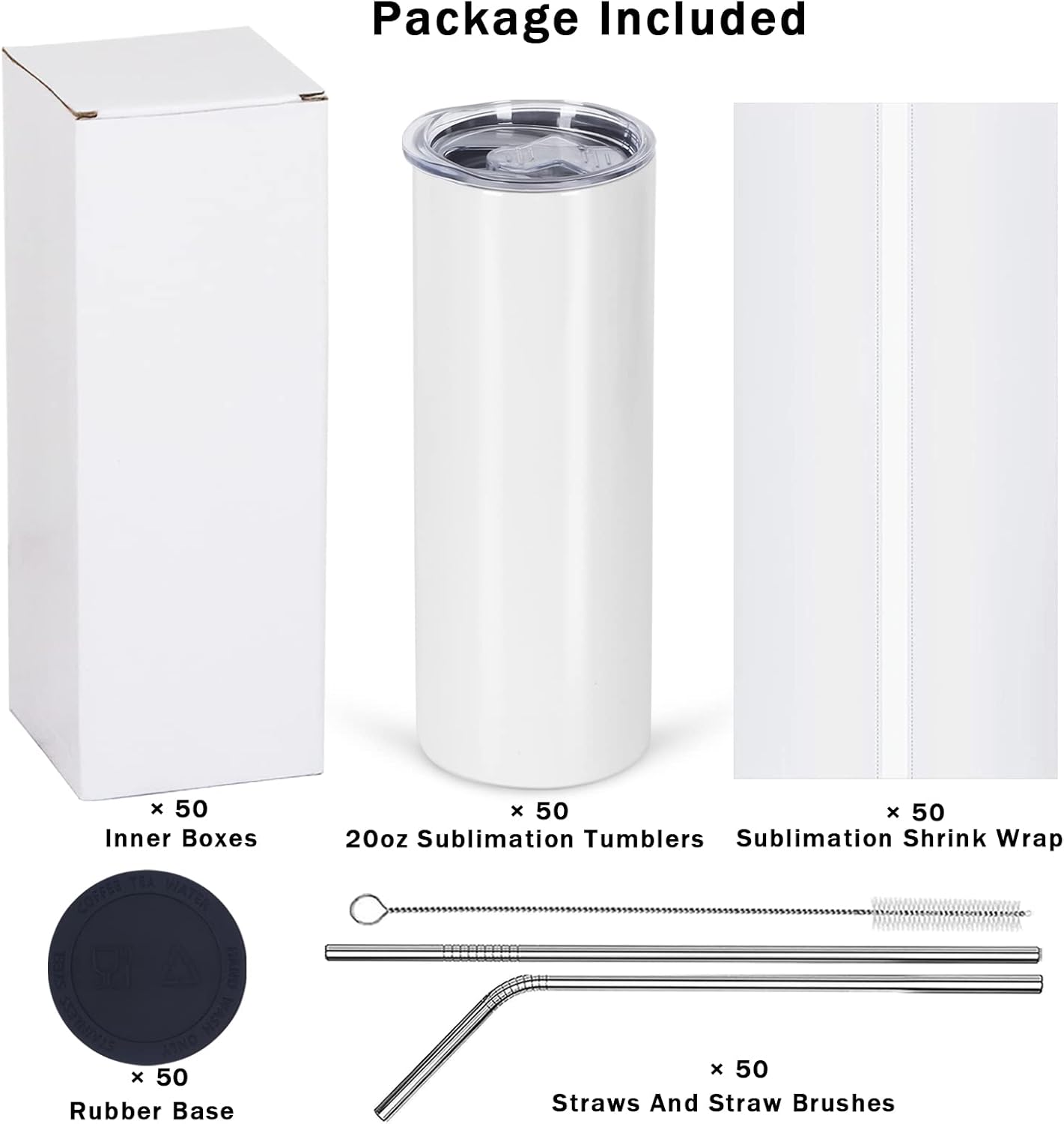 50 Pack Sublimation Tumblers B - Tumbler 20Oz White incelemesi ve fiyatı