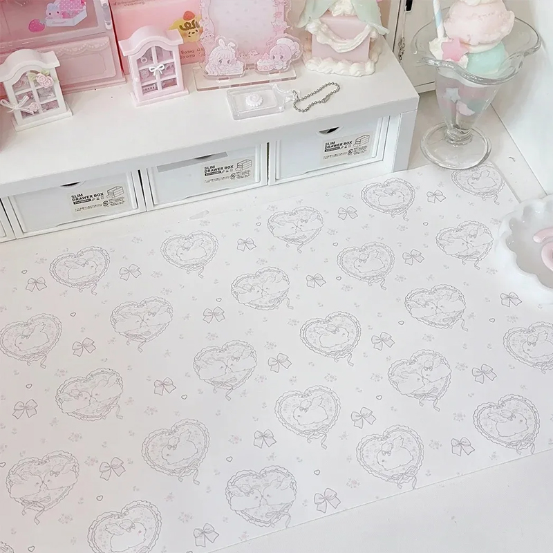 Kawaii Pink Rabbit PU Leather  - Mouse Pad Blank Sublimation incelemesi ve fiyatı