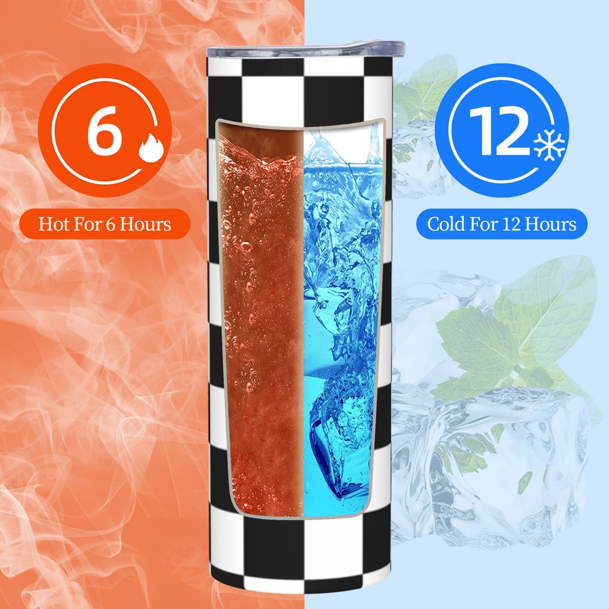 Black And White Checkerboard S - Tumbler 20Oz White incelemesi ve fiyatı