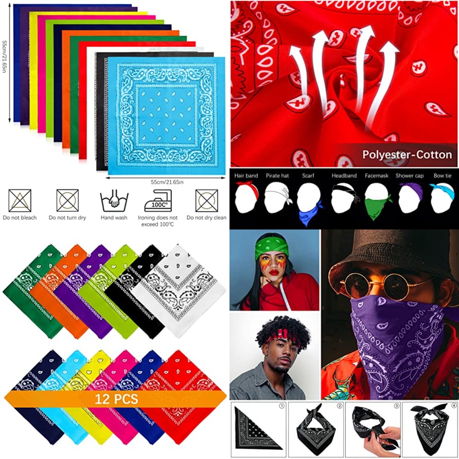 12- Bandanas for Men Women Pai - Bandana Blank White incelemesi ve fiyatı