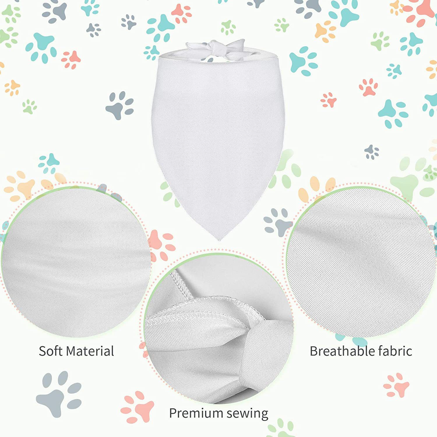 100 Pieces Sublimation Blank D - Bandana Blank White incelemesi ve fiyatı