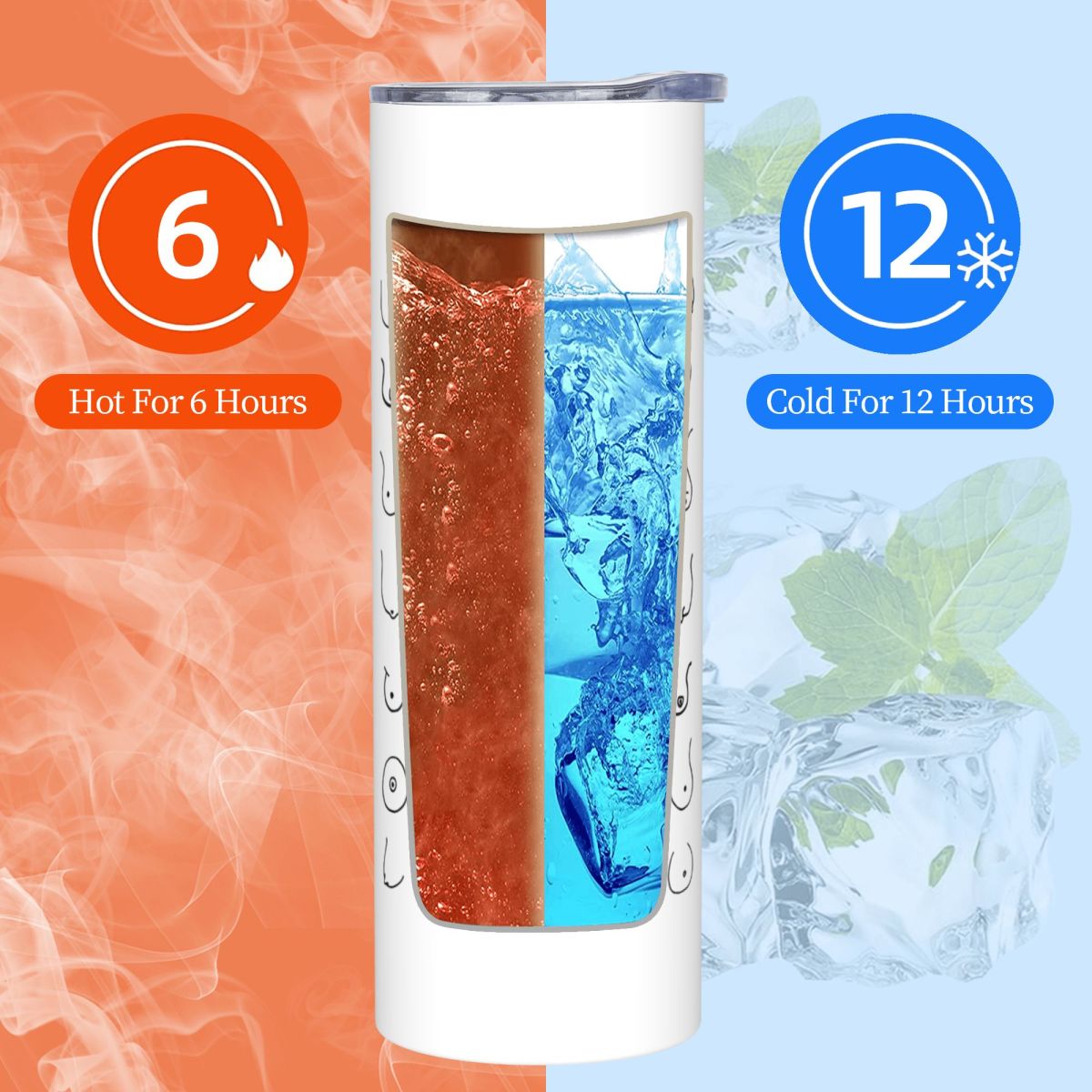 Black And White Tits Drawing S - Tumbler 20Oz White incelemesi ve fiyatı