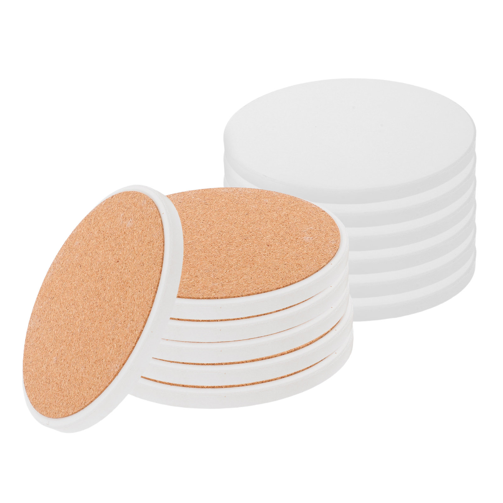 12Pcs White Round Ceramic Coas - Coaster Sublimation Blank incelemesi ve fiyatı