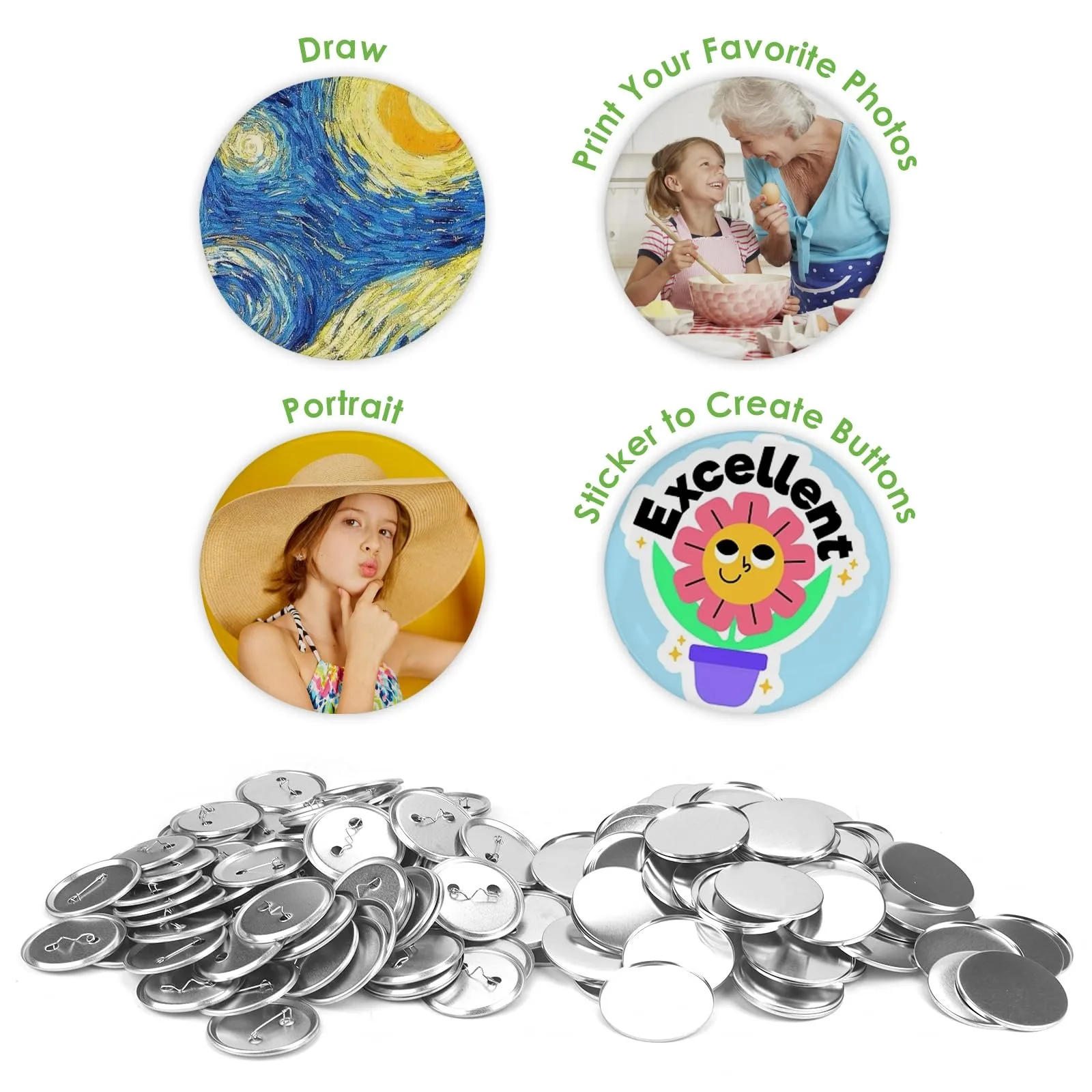 100PCS Blank Button Making Sup - Button Badge Blank incelemesi ve fiyatı