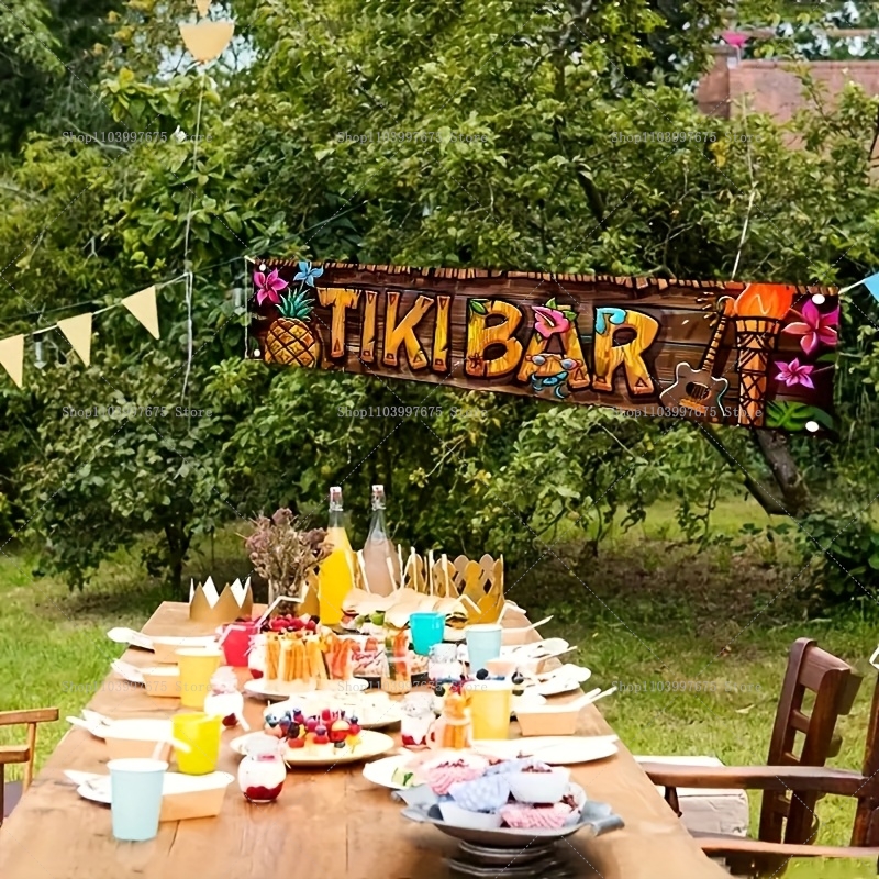 Tiki Bar Banner Tropical Hawai - Yard Sign Blank incelemesi ve fiyatı