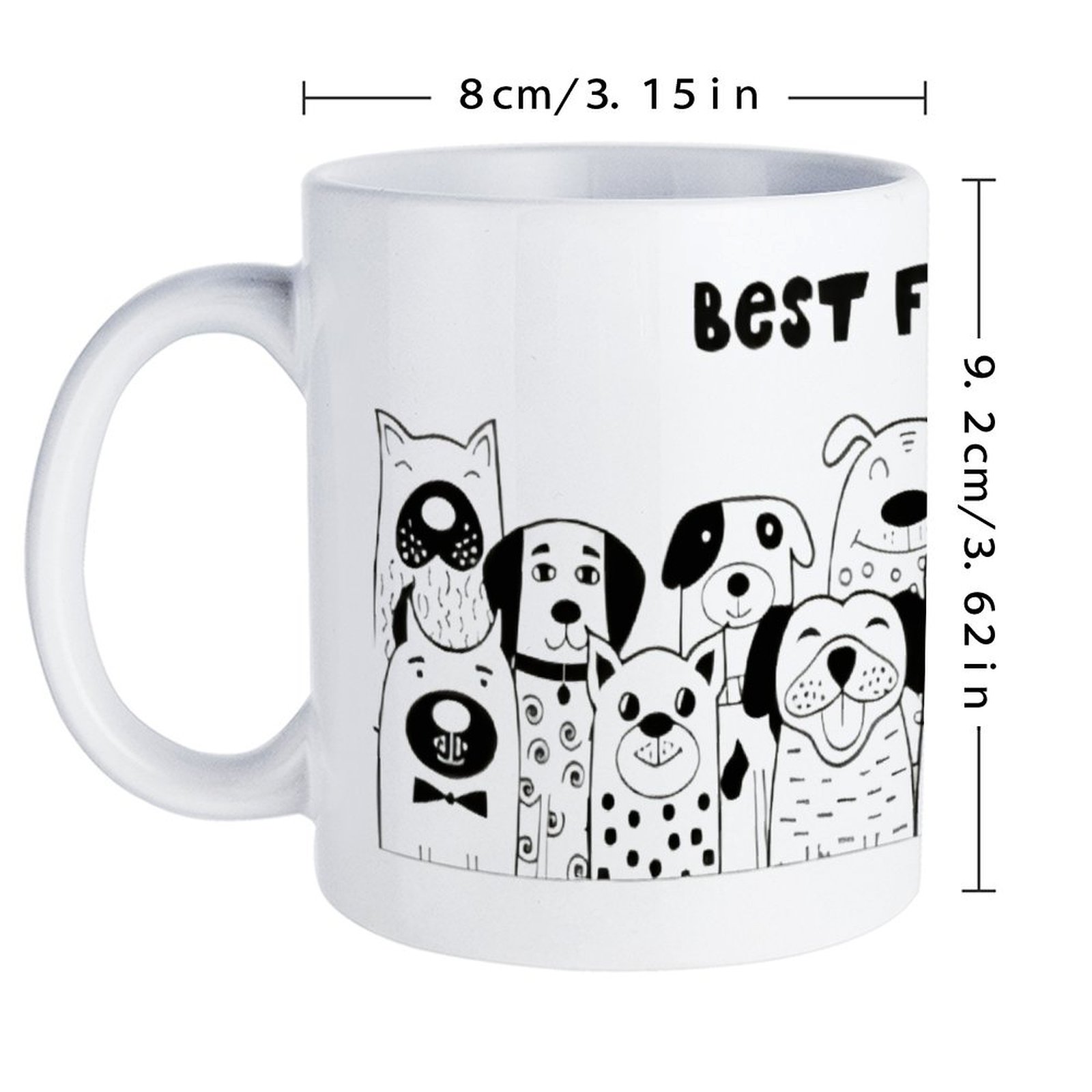 Illustration Of Dogs With The  - Sublimation Mug White incelemesi ve fiyatı